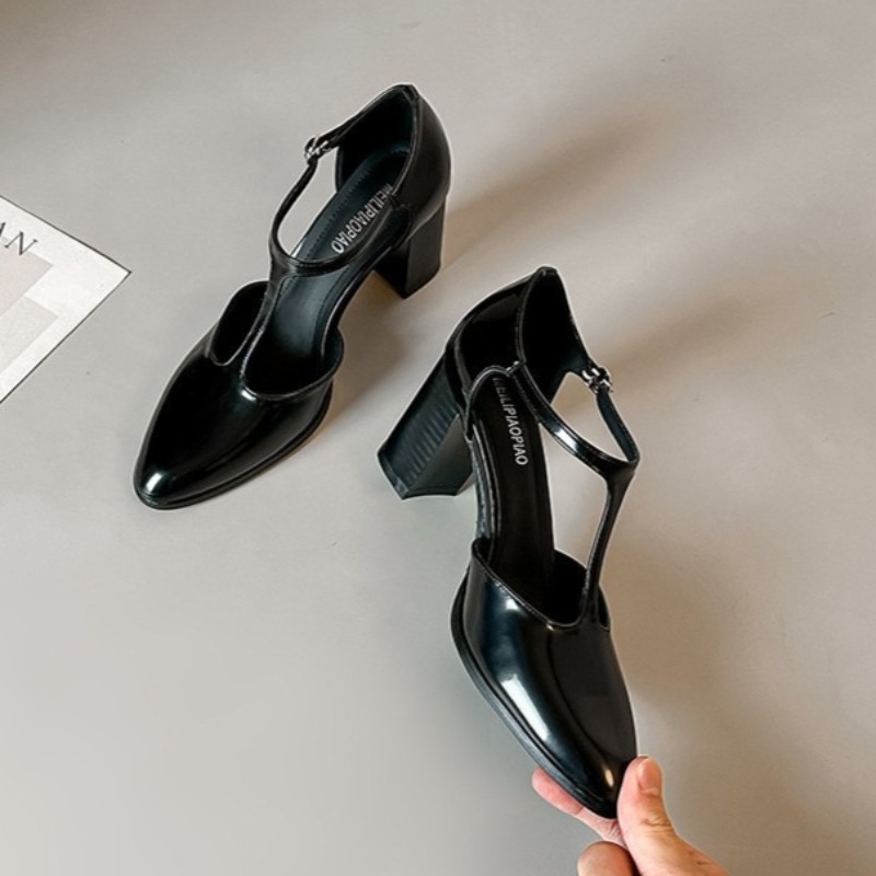 Mary Jane Schuhe Schwarze Hoch – Leather Classic Strap Bewertung und Preis